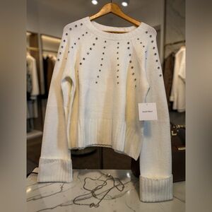 Ellen Tracy Ivory Sweater with Metallic Details